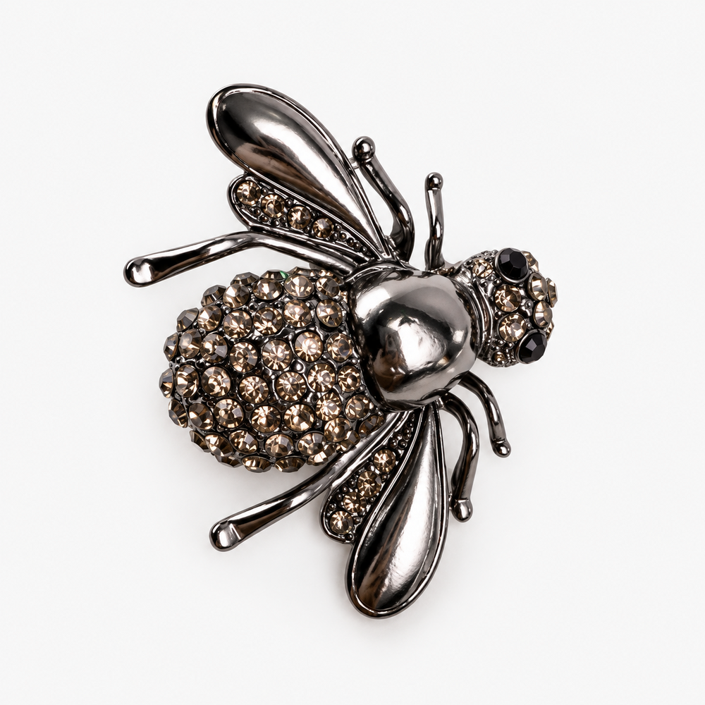 Broche abelha grafite
