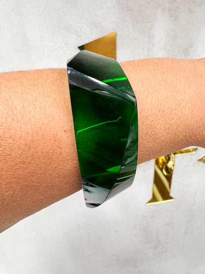 Pulseira Rígida de Cristal Facetado – Brilho