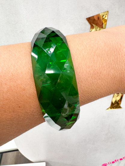 Pulseira Rígida de Cristal Facetado – Brilho