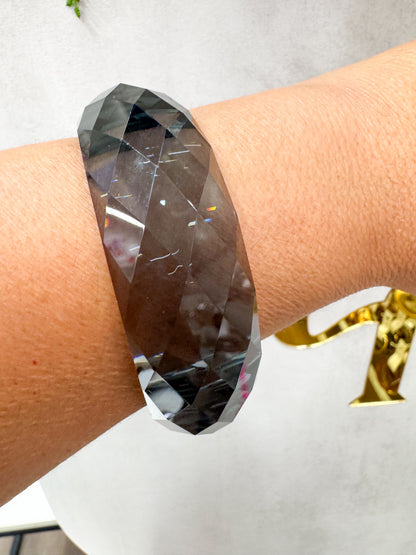 Pulseira Rígida de Cristal Facetado – Brilho