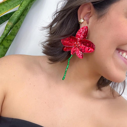 Brinco Orquídea Maxi Resinado – Destaque