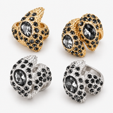 Anel Cobra com Strass Preto – Intensidade