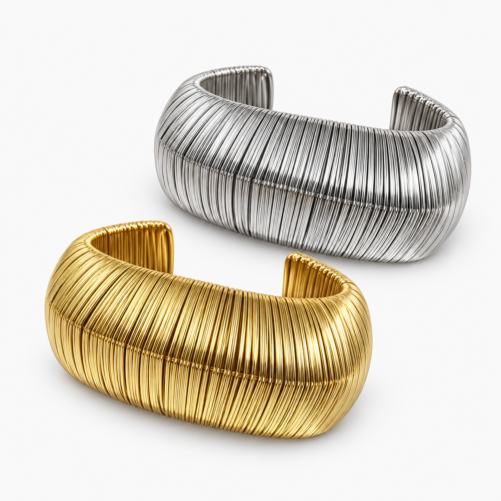 Bracelete dourado ou prata metalizado