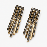 Brinco Retrô de Franjas com Strass – Anita