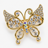 Broche Borboleta Dourado com Strass – Romantismo