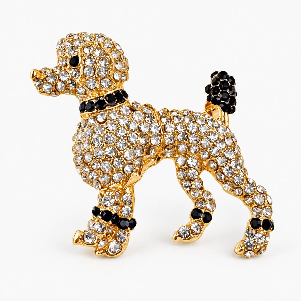 Broche cachorro dourado