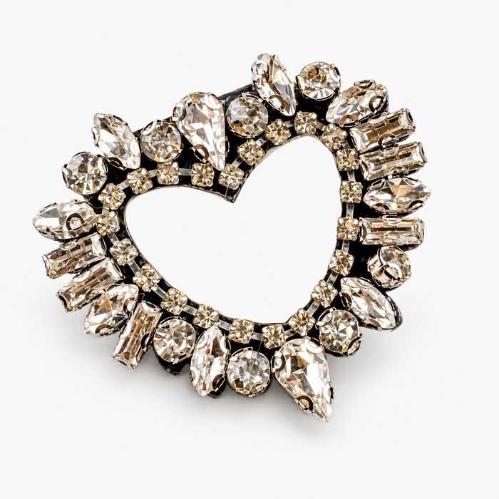 Broche Coração com Strass – Romance