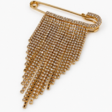 Broche Dourado ou Prata com Strass em Cascata – Fascínio
