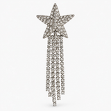 Broche Estrela Prateado com Franjas de Strass – Luz