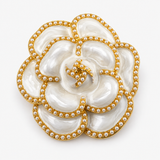 Broche Flor Dourado com Pérolas – Graça