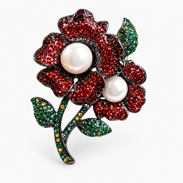 Broche Flor com Miolo Pérola – Feminilidade