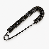 Broche Estilo Alfinete com Strass Preto – Poder