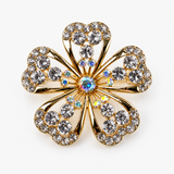 Broche Flor Dourado com Strass – Celebração