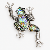 Broche Sapo Metal Prateado Madrepérola – Simbolismo